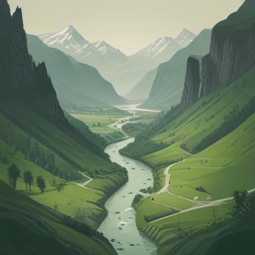 Imagen mnemotécnica para la palabra “valley”